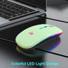 Picture of HOTLIFE Wireless Mouse Led Slim Rechargeable Bluetooth Mouse, Ergonomic Design Noiseless Mouse Portable Optical Mouse Silent Click Cordless Mouse with USB Receiver and Type C Adapter (Green)