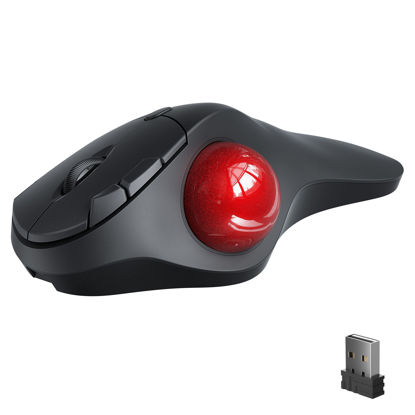 Wireless Trackball Mouse, Rechargeable Ergonomic Design, Index Finger  Control with 5 Adjustable DPI, 3 Device Connection (Bluetooth or USB)
