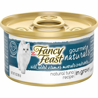Picture of Purina Fancy Feast Wet Cat Food Gourmet Naturals Tuna Recipe in Wet Cat Food Gravy - (12) 3 oz. Cans