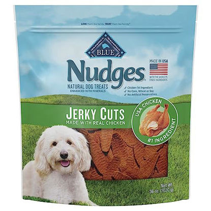 Picture of Blue Buffalo Nudges Jerky Cuts Natural Dog Treats, Chicken, 36oz