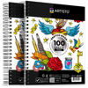 Picture of Artisto 9x12" Premium Sketch Book Set, Spiral Bound, Pack of 2, 200 Sheets (100g/m2), Acid-Free Drawing Paper, Ideal for Kids, Teens & Adults.