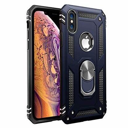 Picture of iPhone Xs Max Case [ Military Grade ] 15ft. Drop Tested Protective Case | Kickstand | Wireless Charging | Compatible with Apple iPhone Xs Max 6.5" -Royal Blue