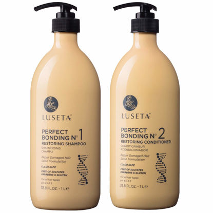 Picture of Luseta Perfect Bonding Restoring Shampoo & Conditioner Set, Bond Strengthening & Color Longevity for All Hair Type, Bond Repair Shampoo and Conditioner Set Sulfate & Paraben Free, 2x33.8 oz