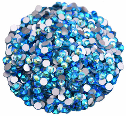 Jollin Hot Fix Crystal Flatback Rhinestones Glass Diamantes Gems 3.2mm(12ss  1440pcs, Jet AB)