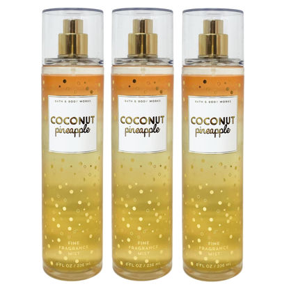 Picture of Bath & Body Works COCONUT PINEAPPLE Fine Fragrance Mist - Value Pack Lot of 3 - Full Size