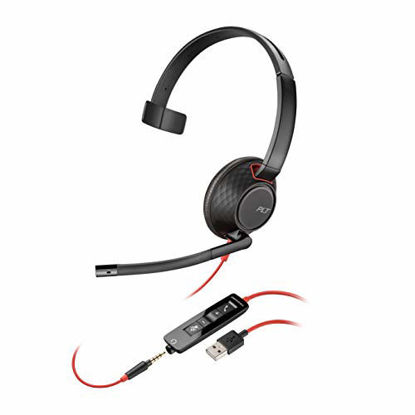 Picture of Plantronics - Blackwire 5210 - Wired, Single Ear (Monaural) Headset with Boom Mic - Computer Headset - USB-A, 3.5 mm to connect to your PC, Mac, Tablet and/or Cell Phone