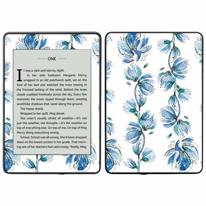 Picture of MightySkins Carbon Fiber Skin for Amazon Kindle Paperwhite 2018 (Waterproof Model) - Blue Petals | Protective, Durable Textured Carbon Fiber Finish | Easy to Apply, Remove| Made in The USA
