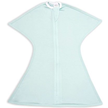 Picture of SleepingBaby Zipadee-Zip Transition Swaddle - Cozy Baby Sleep Sack with Zipper, Polyester, Spandex - Roomy Baby Wearable Blanket for Easy Diaper Changes - Classic Mint, X-Small (3-6 Month)