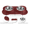 Picture of Hubulk Pet Dog Bowls 2 Stainless Steel Dog Bowl with No Spill Non-Skid Silicone Mat + Pet Food Scoop Water and Food Feeder Bowls for Feeding Small Medium Large Dogs Cats Puppies (Large, Burgundy)