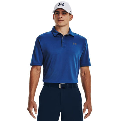 Picture of Under Armour Men's Tech Golf Polo , (471) Blue Mirage / / Pitch Gray , Large
