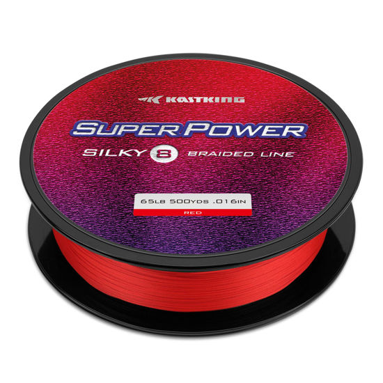 KastKing Superpower Silky8 Braided Fishing Line, Red, 8 Strand, 10LB, 150Yds