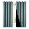 Picture of NICETOWN 100% Blackout Curtains with Black Liners, Thermal Insulated Full Blackout 2-Layer Lined Drapes, Energy Efficiency Window Draperies for Bedroom (Greyish Blue, 2 Panels, 52-inch W by 63-inch L)