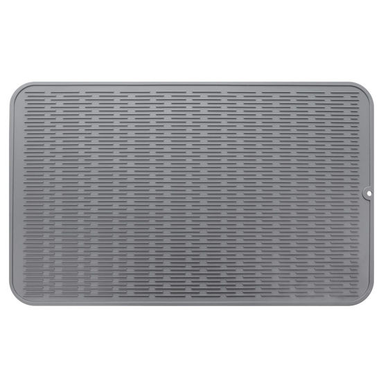 Picture of MicoYang Silicone Dish Drying Mat for Multiple Usage,Easy clean,Eco-friendly,Heat-resistant Silicone Mat for Kitchen Counter or Sink,Refrigerator or Drawer Liner Grey XXXL 28 inches x 18 inches
