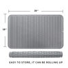 Picture of MicoYang Silicone Dish Drying Mat for Multiple Usage,Easy clean,Eco-friendly,Heat-resistant Silicone Mat for Kitchen Counter or Sink,Refrigerator or Drawer Liner Grey XXXL 28 inches x 18 inches