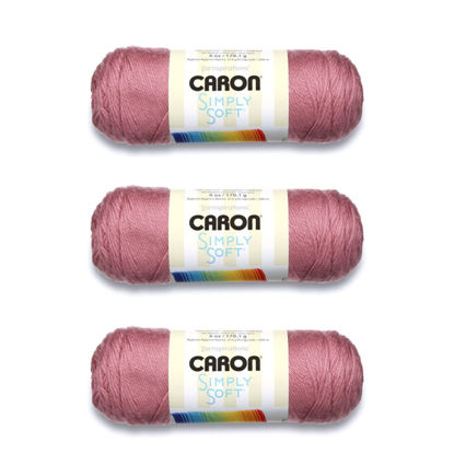 Picture of Caron Simply Soft Plum Wine Yarn - 3 Pack of 170g/6oz - Acrylic - 4 Medium (Worsted) - 315 Yards - Knitting/Crochet