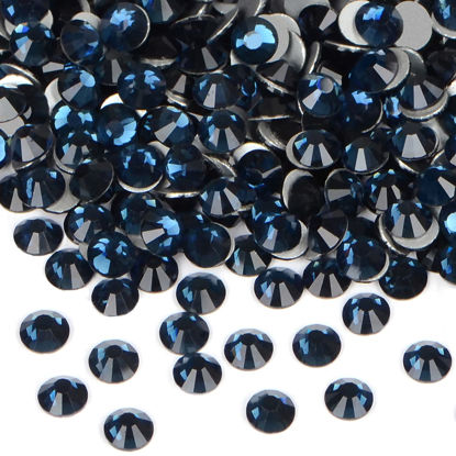Picture of 1440PCS Art Nail Rhinestones non Hotfix Glue Fix Round Crystals Glass Flatback for DIY Jewelry Making with one Picking Pen (ss20 1440pcs, Montana)