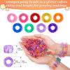 Picture of 1000 Pony Beads, Beads, 6x9 mm Large Beads, Hair Beads, Beads for Hair Braids, Glitter Beads, (Pink Dream Color, Medium Pack)