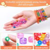 Picture of 1000 Pony Beads, Beads, 6x9 mm Large Beads, Hair Beads, Beads for Hair Braids, Glitter Beads, (Pink Dream Color, Medium Pack)