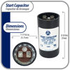 Picture of Appli Parts motor start capacitor 80-108 Mfd (microfarads) uF 250 VAC universal fit for electric motor applications 1-7/16 in Diameter 2-3/4 in Height CON-88-250