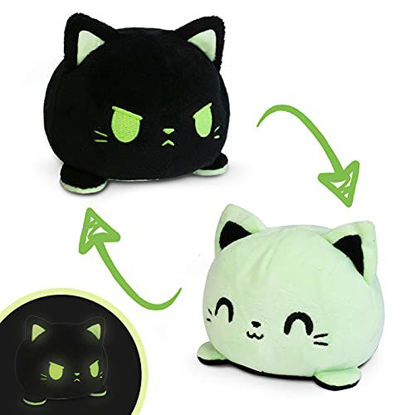Picture of TeeTurtle - The Original Reversible Cat Plushie - Glow in the Dark - Cute Sensory Fidget Stuffed Animals That Show Your Mood