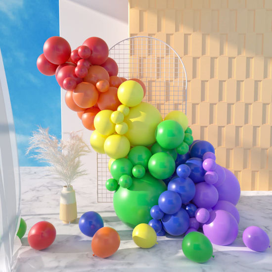 Balloons: 10 multicolored balloons
