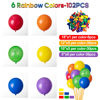 Picture of MOMOHOO Rainbow Balloons Assorted Colors - 102Pcs 18/12/10/5 Inch Multicolor Latex Balloon Bulk, Balloons Different Sizes for Kid'S Birthday Party, Colorful Bright Balloon for Balloon Arch Garland Kit