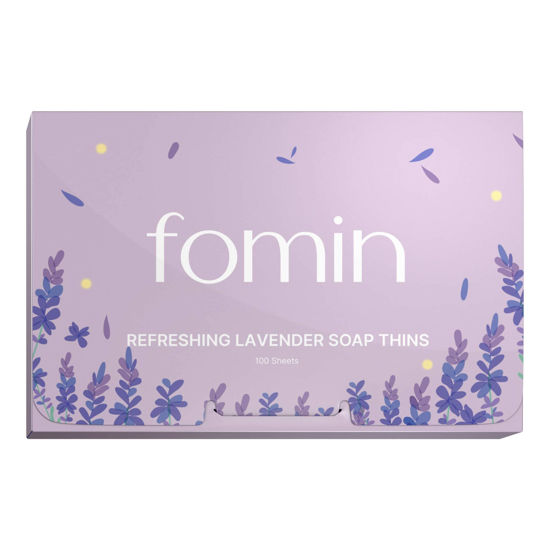 Picture of FOMIN - Antibacterial Paper Soap Sheets for Hand Washing - (100 Sheets) Lavender Portable Travel Soap Sheets, Dissolvable Camping Mini Soap, Portable Soap Sheets