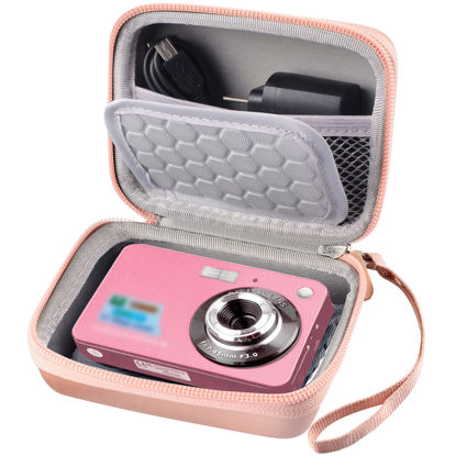 Picture of Carrying & Protective Case for Digital Camera, AbergBest 21 Mega Pixels 2.7" LCD Rechargeable HD/Kodak Pixpro/Canon PowerShot ELPH 180/190 / Sony DSCW800 / DSCW830 Cameras for Travel - Rose Gold