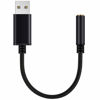 Picture of USB to 3.5 mm Jack Audio Headset Adapter Cable 0.6 Feet,External Stereo Sound Card Supported USB to TRRS 4-Pole aux Port Headphones, Compatible with Laptop,PC, Mac, PS4, Desktops etc (Black)