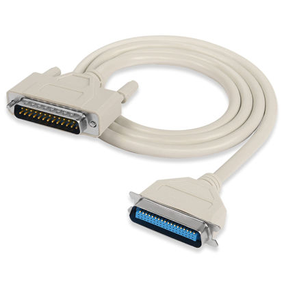 Picture of XMSJSIY DB25 to CN36 Parallel Printer Cable, DB25 25 Pin Male to CN36 Centronics 36 Pin Male Serial Parallel Printer Extension Cable Adapter for Connect Computers, Printers 25C*30AWG - 1.5M