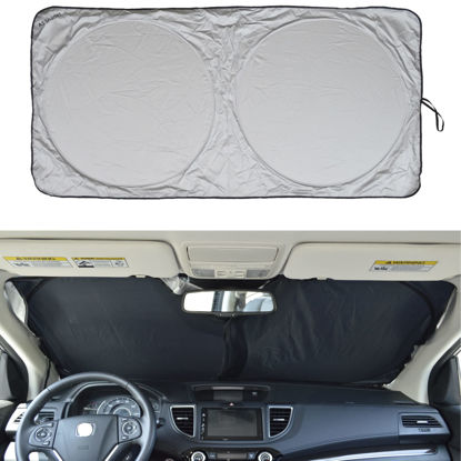 Picture of A1+ Car Sun Shade Windshield Sunshade for Car Windshield Front Window Visor Automotive Interior Accessories Protection Screen Shield Cover Blocker Protector Auto SUV Truck Retractable Foldable