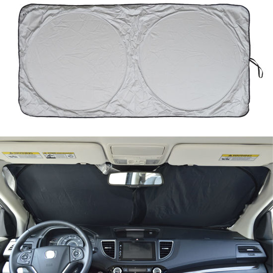 Picture of A1+ Car Sun Shade Windshield Sunshade for Car Windshield Front Window Visor Automotive Interior Accessories Protection Screen Shield Cover Blocker Protector Auto SUV Truck Retractable Foldable