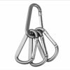 Picture of 6PCS Carabiner Caribeaner Clip,3" Large Aluminum D Ring Shape Carabeaner with 6PCS Keyring Keychain Hook (Black + Grey)