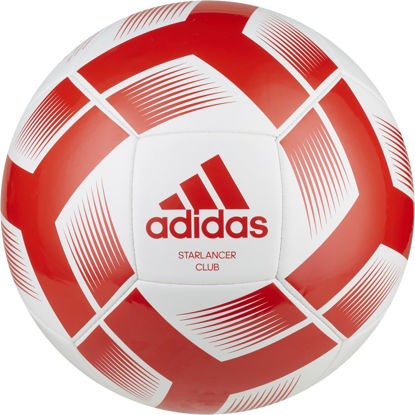 Picture of adidas Unisex Starlancer Club Soccer Ball, White/Red, 5