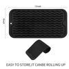Picture of MicoYang Silicone Dish Drying Mat for Multiple Usage,Easy clean,Eco-friendly,Heat-resistant Silicone Mat for Kitchen Counter,Sink,Bar,Bottle,or Cup Black S 12 inches x 6 inches