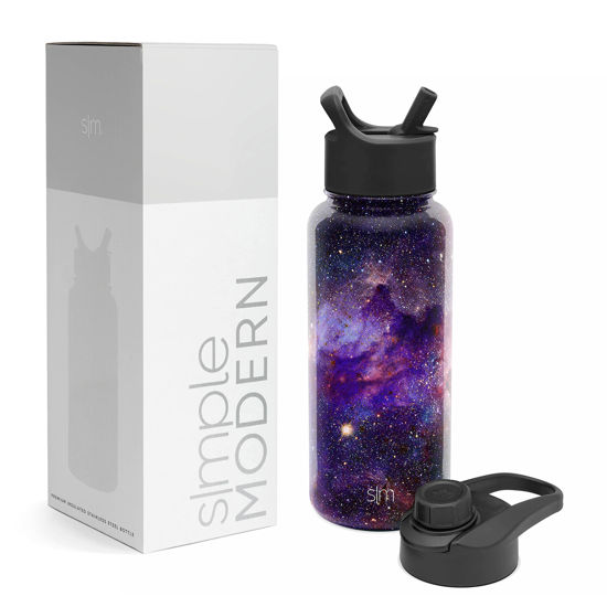 Simple Modern Kids Water Bottle with Straw Lid Vacuum Insulated Nebula