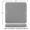 Picture of MicoYang Silicone Dish Drying Mat for Multiple Usage,Easy clean,Eco-friendly,Heat-resistant Silicone Mat for Kitchen Counter or Sink,Refrigerator or Drawer liner Grey M 12 inches x 12 inches
