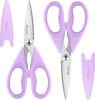 Picture of Kitchen Shears, iBayam Kitchen Scissors Heavy Duty Meat Scissors Poultry Shears, Dishwasher Safe Food Cooking Scissors All Purpose Stainless Steel Utility Scissors, 2-Pack (Pastel Purple)