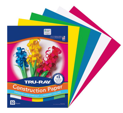 Picture of Tru-Ray - 1439763 Pacon Assorted Primary Colors Primary Construction Paper, 9" W x 12" L (Pack of 50)