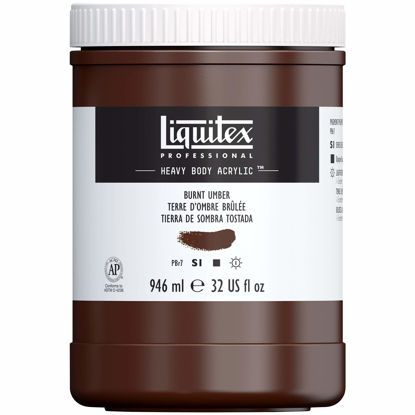 Picture of Liquitex Professional Heavy Body Acrylic Paint, 32-oz (946ml) Pot, Burnt Umber