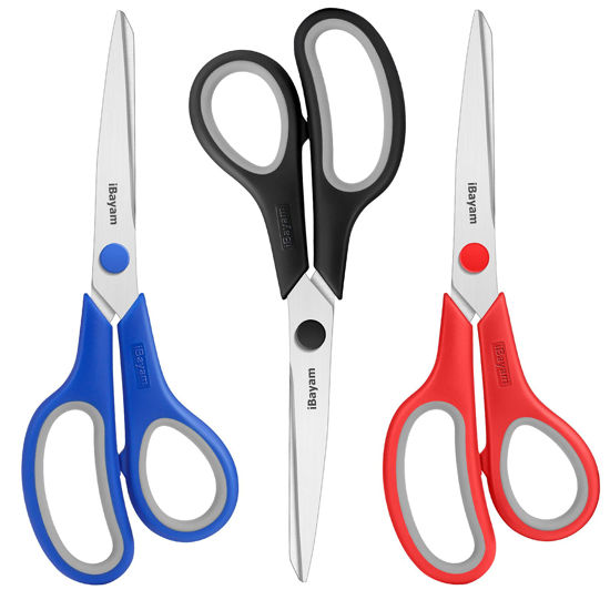NBBRO Scissors All Purpose,8.5'' Multipurpose Scissors Bulk  3-Pack,Stainless Steel Sharp Scissors for Office Home School Sewing Fabric  Craft Supplies
