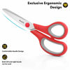 Picture of Scissors, iBayam 8" Multipurpose Scissors Bulk 3-Pack, Ultra Sharp Blade Shears, Comfort-Grip Handles, Sturdy Sharp Scissors for Office Home School Sewing Fabric Craft Supplies, Right/Left Hand