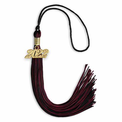 Picture of Endea Graduation Mixed Double Color Tassel with Gold Date Drop (Black/Maroon, 2022)