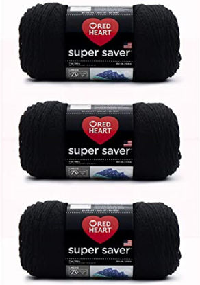 Picture of Red Heart Super Saver Yarn, 3 Pack, Charcoal 3 Count