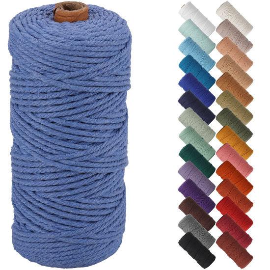 Picture of NOANTA Ocean Macrame Cord 3mm x 109yards, Colored Macrame Rope, Cotton Rope Macrame Yarn, Colorful Cotton Craft Cord for Wall Hanging, Plant Hangers, Crafts, Knitting
