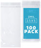 Picture of GPI - Pack of 100, 2.5" x 5" 2 mil Thick - Clear Plastic RECLOSABLE Zip Bags - Bulk, Strong Poly Baggies with Resealable Zip Top Lock for Pills, Meds, Jewelry, Travel, Storage, Packaging & Shipping