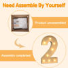 Picture of 3FT Marquee Light Up Numbers, Mosaic Numbers for Balloons, Number 2 Balloon Frame, Marquee Light Up Letters, 12th 20th 21st Birthday Decorations, Anniversary Party Decor, 2 Year Old Party Decorations