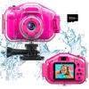 Picture of Agoigo Kids Waterproof Camera Toys for 3-12 Year Old Girls Christmas Birthday Gifts, Kids Underwater Sports Camera HD Children Digital Action Camera 2 Inch Screen with 32GB Card (Rose Red)