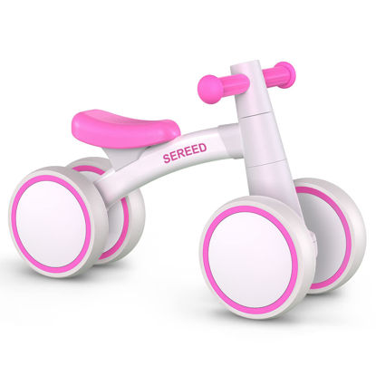 Picture of SEREED Baby Balance Bike for 1 Year Old Boys Girls 12-24 Month Toddler Balance Bike, 4 Wheels Toddler First Bike, First Birthday Gifts (Rose)