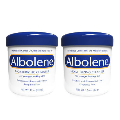 Picture of Albolene Face Moisturizer and Makeup Remover, Facial Cleanser and Cleansing Balm, Fragrance Free Cream, 12 oz (2 Pack)